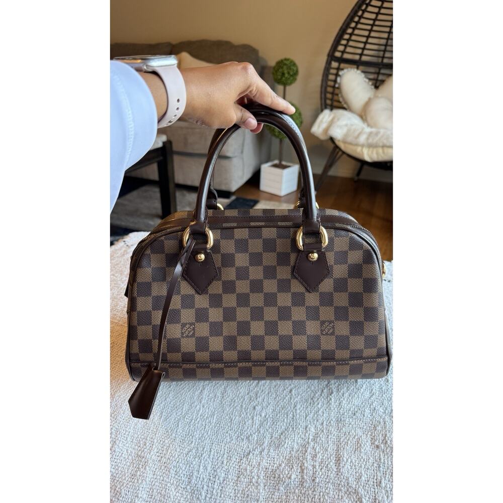 Authentic Louis Vuitton Damier Ebene Duomo Satchel – Classic Bowler Style
